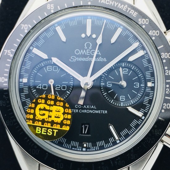  Omega-Speedmaster Moonwatch Chronograph 44MM SS/SS Black Dial GBF A7750