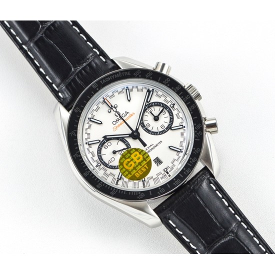  Omega-Speedmaster Moonwatch Chronograph 44MM SS/LE White Dial GBF A7750