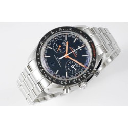  Omega-Speedmaster Moonwatch Chronograph 44MM SS/SS Blue/Org JHF A7750