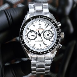  Omega-Speedmaster Moonwatch Chronograph 44MM SS/SS White Dial BTF A7750