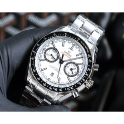  Omega-Speedmaster Moonwatch Chronograph 44MM SS/SS White Dial BTF A7750