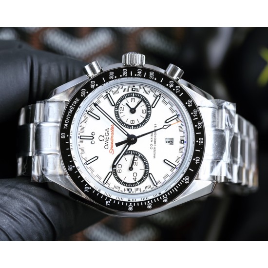  Omega-Speedmaster Moonwatch Chronograph 44MM SS/SS White Dial BTF A7750