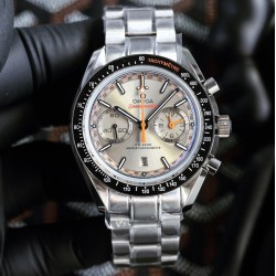  Omega-Speedmaster Moonwatch Chronograph 44MM SS/SS Grey/Org BTF A7750
