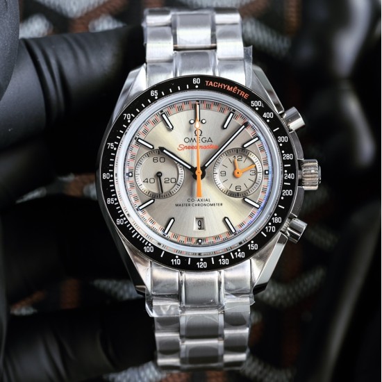  Omega-Speedmaster Moonwatch Chronograph 44MM SS/SS Grey/Org BTF A7750