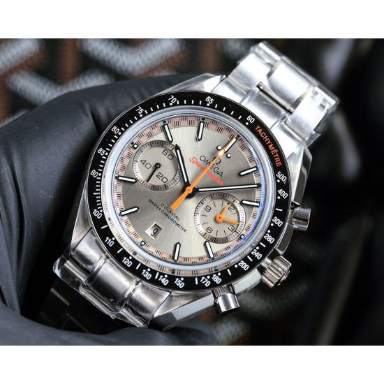  Omega-Speedmaster Moonwatch Chronograph 44MM SS/SS Grey/Org BTF A7750