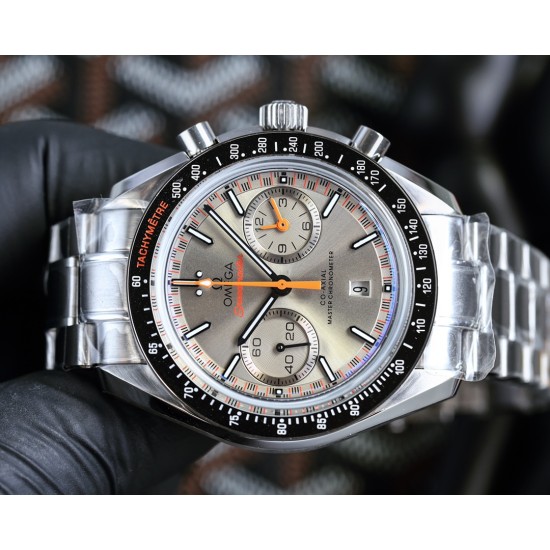 Omega-Speedmaster Moonwatch Chronograph 44MM SS/SS Grey/Org BTF A7750