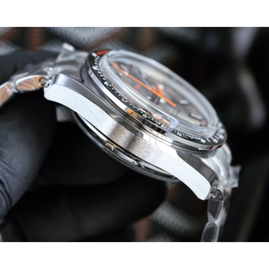  Omega-Speedmaster Moonwatch Chronograph 44MM SS/SS Grey/Org BTF A7750