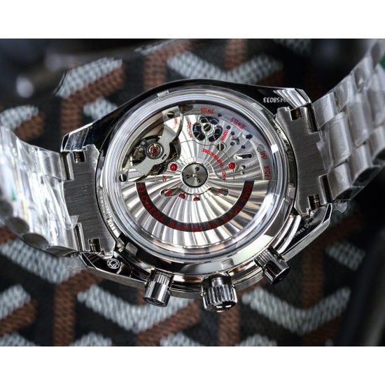  Omega-Speedmaster Moonwatch Chronograph 44MM SS/SS Grey/Org BTF A7750