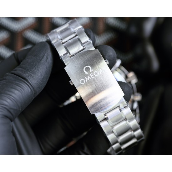  Omega-Speedmaster Moonwatch Chronograph 44MM SS/SS Grey/Org BTF A7750