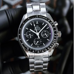  Omega-Speedmaster Moonwatch Chronograph 44MM SS/SS Black Dial BTF A7750