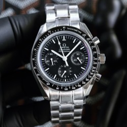  Omega-Speedmaster Moonwatch Chronograph 44MM SS/SS Black Dial BTF A7750
