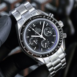  Omega-Speedmaster Moonwatch Chronograph 44MM SS/SS Black Dial BTF A7750