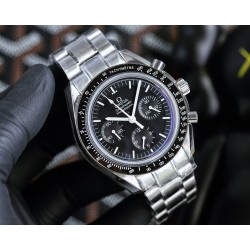  Omega-Speedmaster Moonwatch Chronograph 44MM SS/SS Black Dial BTF A7750