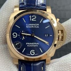Panerai-PAM1112 Lum. Marina 44mm YG/LE Blue Dial VSF P9010