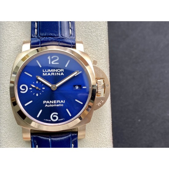 Panerai-PAM1112 Lum. Marina 44mm RG/LE Blue Dial VSF P901