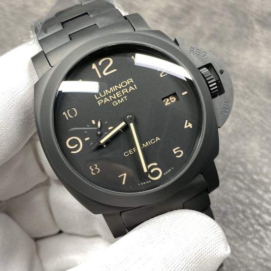 Panerai-Luminor PAM438 GMT 44MM Ceramic/Cer Black VSF P9001 Super Clone