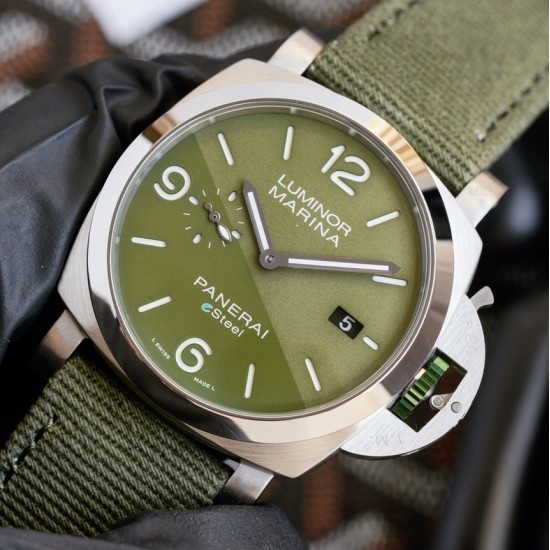Panerai-PAM1356 Luminor 44mm Green Dial SS/NY V7F A9010