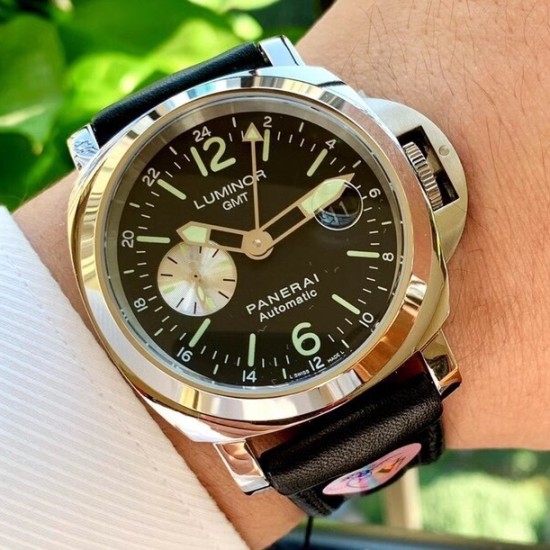Panerai-Luminor GMT PAM088 44mm SS/LE Black/Stk V7F A7750