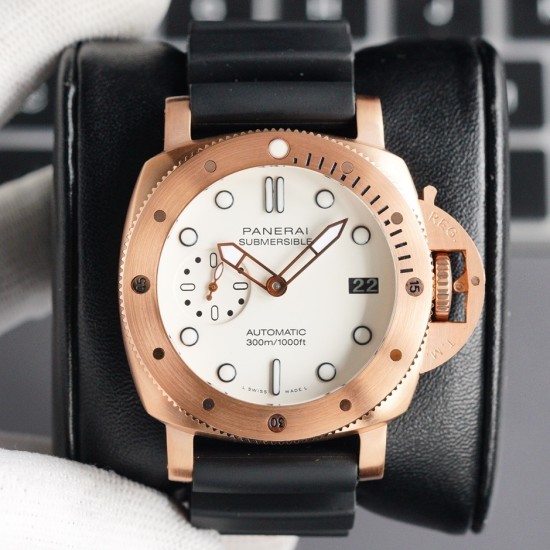 Panerai-Submersible PAM2223 42mm RG/LE White Dial V7F P900