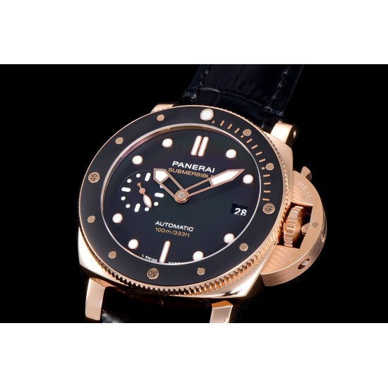 Panerai-Submersible PAM974 42mm RG/LE Black Dial VSF OP XXXIV