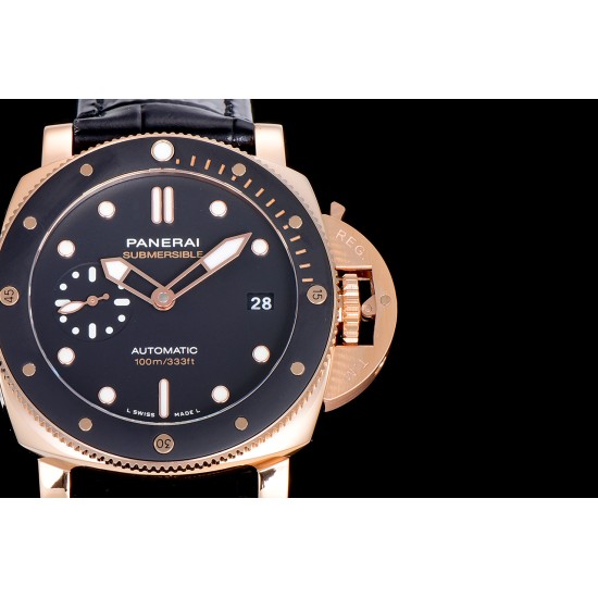 Panerai-Submersible PAM974 42mm RG/LE Black Dial VSF OP XXXIV
