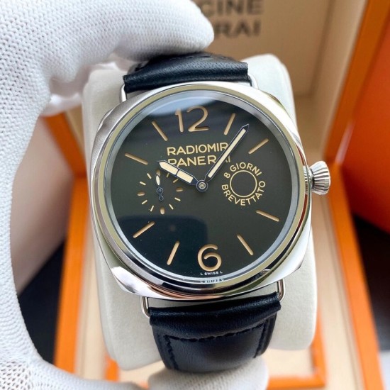 Panerai-Radiomir 8 Days Men's 45mm SS/LE Black Dial  King A2555