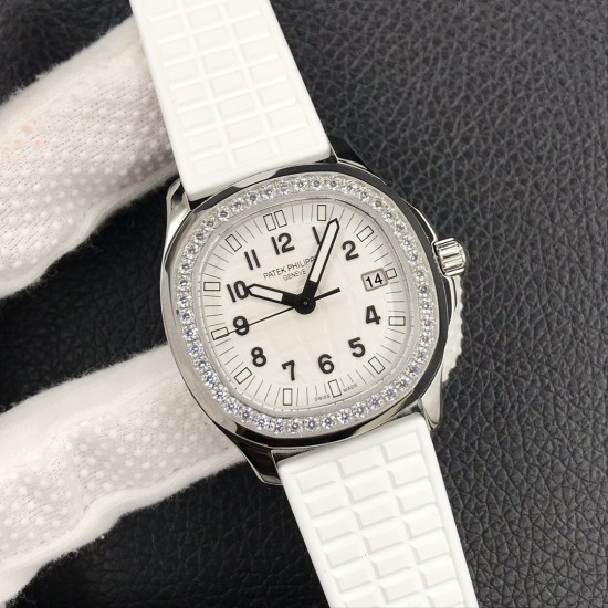 Patek Philippe - Aquanaut Lady 5067 35.6mm Dia SS/RU White Dial PPF Quartz