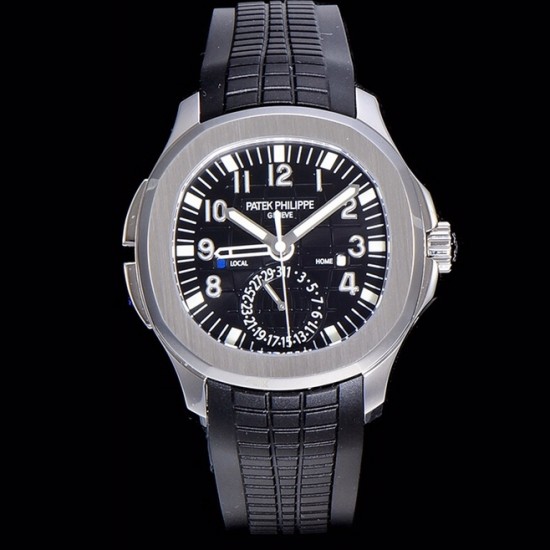 Patek Philippe - Aquanaut Travel Time 5164A 41mm SS/RU Blk GRF V2 MY9015 Mod