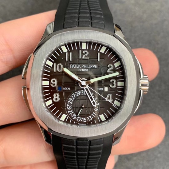 Patek Philippe - Aquanaut Travel Time 5164A 41mm SS/RU Blk GRF V2 MY9015 Mod