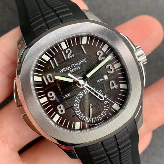 Patek Philippe - Aquanaut Travel Time 5164A 41mm SS/RU Blk GRF V2 MY9015 Mod