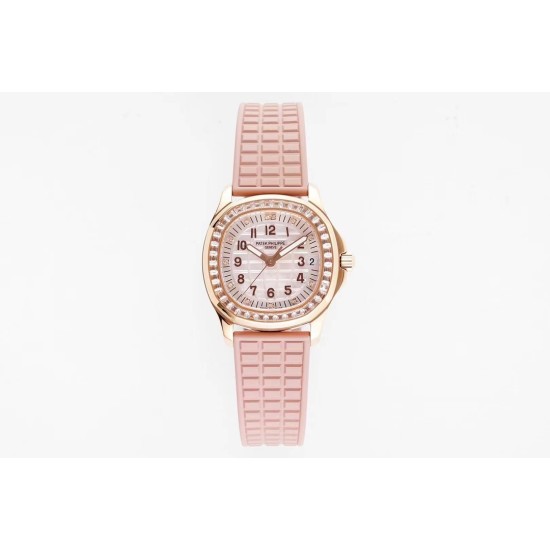 Patek Philippe - Aquanaut Ladies 35.6mm Dia RG/RU Pink Dial PPF A324