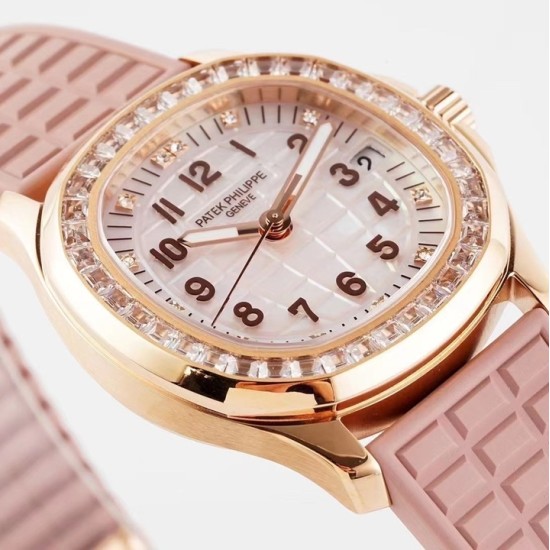 Patek Philippe - Aquanaut Ladies 35.6mm Dia RG/RU Pink Dial PPF A324