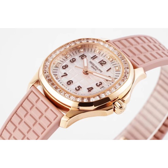 Patek Philippe - Aquanaut Ladies 35.6mm Dia RG/RU Pink Dial PPF A324