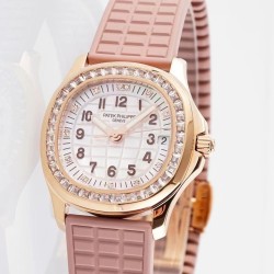 Patek Philippe - Aquanaut Ladies 35.6mm Dia RG/RU Pink Dial PPF A324