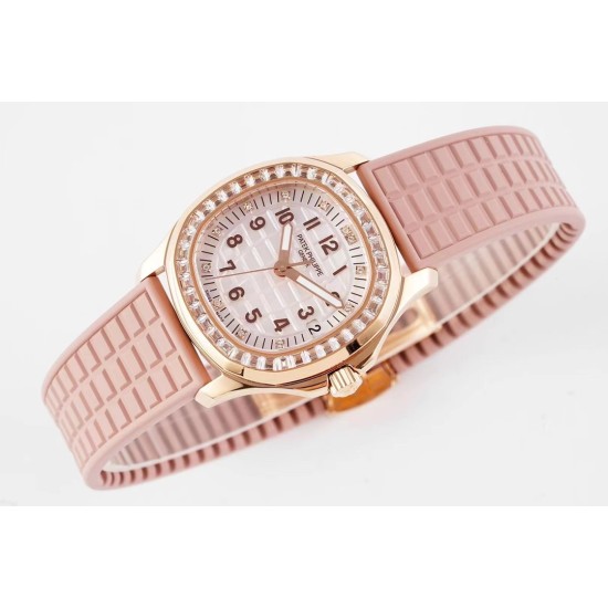 Patek Philippe - Aquanaut Ladies 35.6mm Dia RG/RU Pink Dial PPF A324