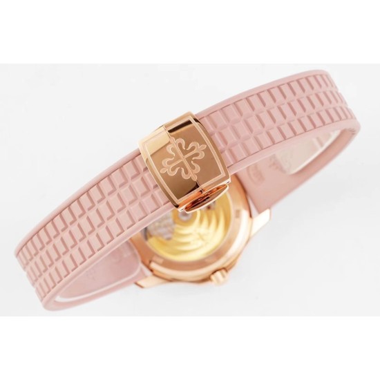 Patek Philippe - Aquanaut Ladies 35.6mm Dia RG/RU Pink Dial PPF A324
