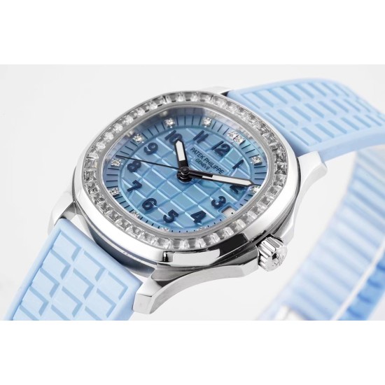 Patek Philippe - Aquanaut Ladies 35.6mm Dia RG/RU Ice Blue Dial PPF A324