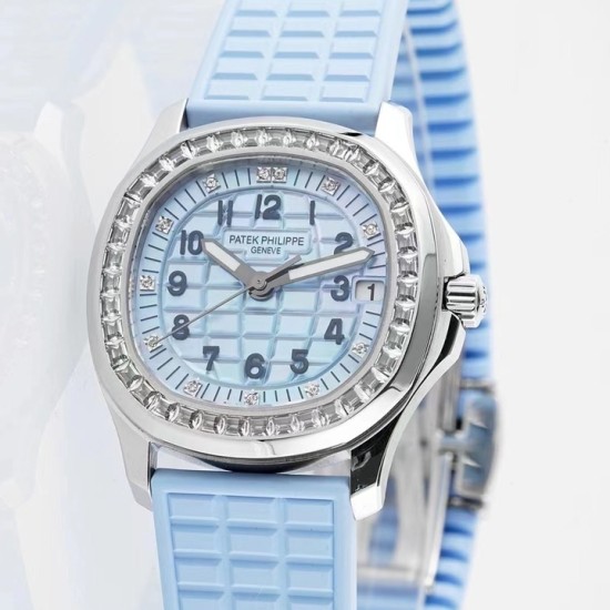 Patek Philippe - Aquanaut Ladies 35.6mm Dia RG/RU Ice Blue Dial PPF A324
