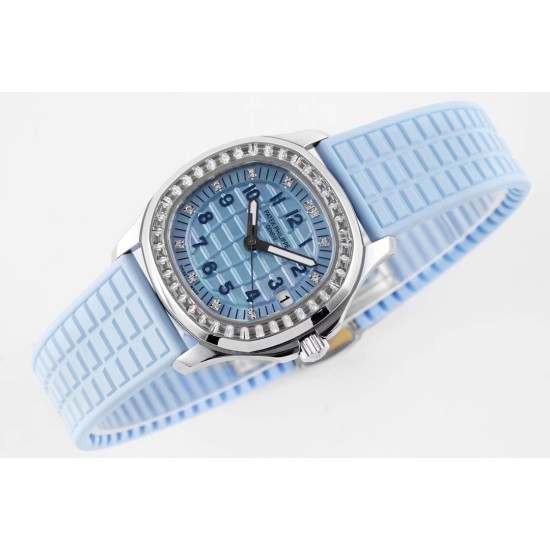 Patek Philippe - Aquanaut Ladies 35.6mm Dia RG/RU Ice Blue Dial PPF A324