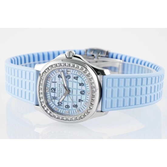 Patek Philippe - Aquanaut Ladies 35.6mm Dia RG/RU Ice Blue Dial PPF A324
