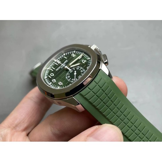 Patek Philippe - Aquanaut Chronograph 5968A 42mm SS/RU Green OMF Asian 7750