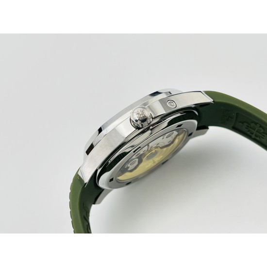 Patek Philippe - Aquanaut Travel Time 40mm Diamonds SS/RU Green Dial PPF A324