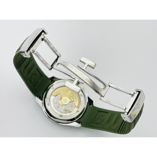 Patek Philippe - Aquanaut Travel Time 40mm Diamonds SS/RU Green Dial PPF A324