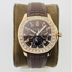 Patek Philippe - Aquanaut Travel Time 40mm Diamonds RG/RU Brown Dial PPF A324