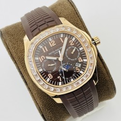 Patek Philippe - Aquanaut Travel Time 40mm Diamonds RG/RU Brown Dial PPF A324