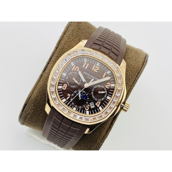Patek Philippe - Aquanaut Travel Time 40mm Diamonds RG/RU Brown Dial PPF A324