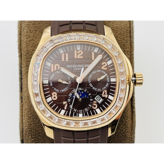 Patek Philippe - Aquanaut Travel Time 40mm Diamonds RG/RU Brown Dial PPF A324