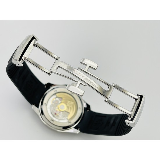 Patek Philippe - Aquanaut Travel Time 40mm Diamonds SS/RU Black Dial PPF A324