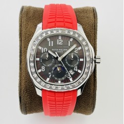 Patek Philippe - Aquanaut Travel Time 40mm Diamonds SS/RU Grey Dial PPF A324