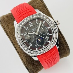 Patek Philippe - Aquanaut Travel Time 40mm Diamonds SS/RU Grey Dial PPF A324